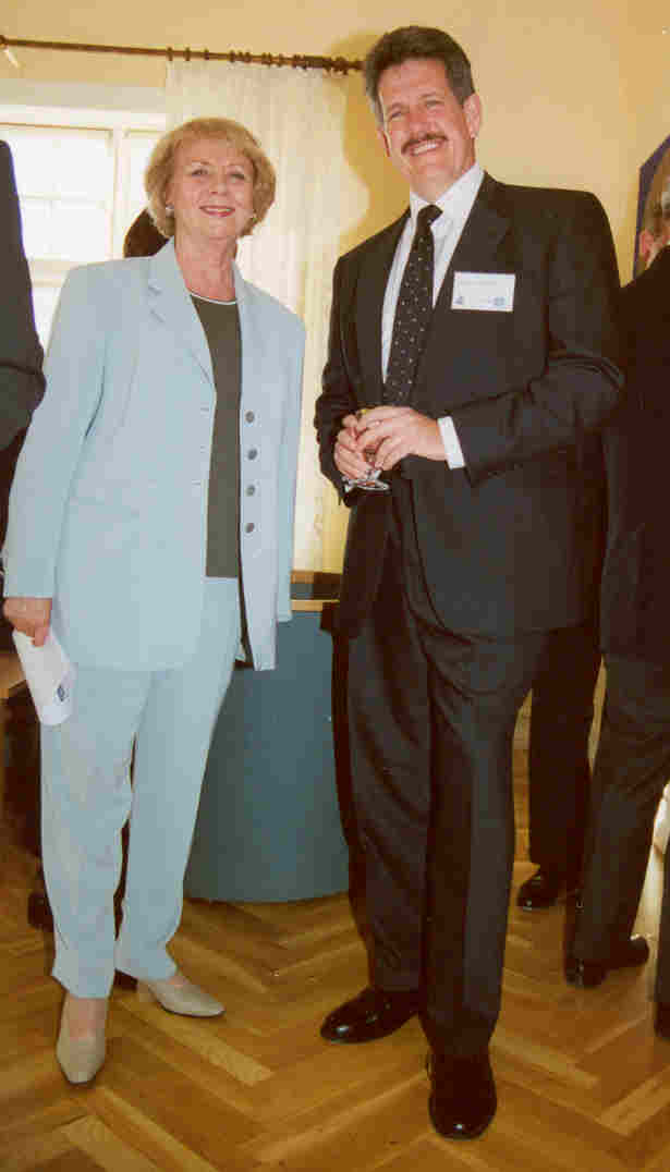 Laurance Johnston and former Iceland President Vigdis Finnboggadottir